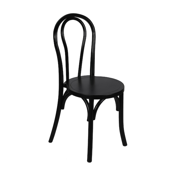 Flash Furniture Betsy Commercial Grade Black Thonet Style Solid Wood Stackable Dining Chair ZH-8003A-BLK-GG - main